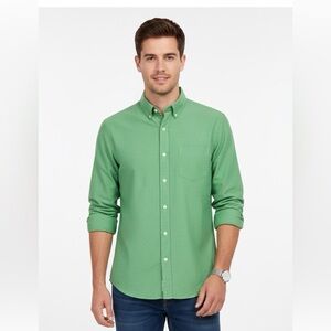 🟩Gap Slim Fit Button-Up Shirt  Men’s Size L  Green 100% Cotton